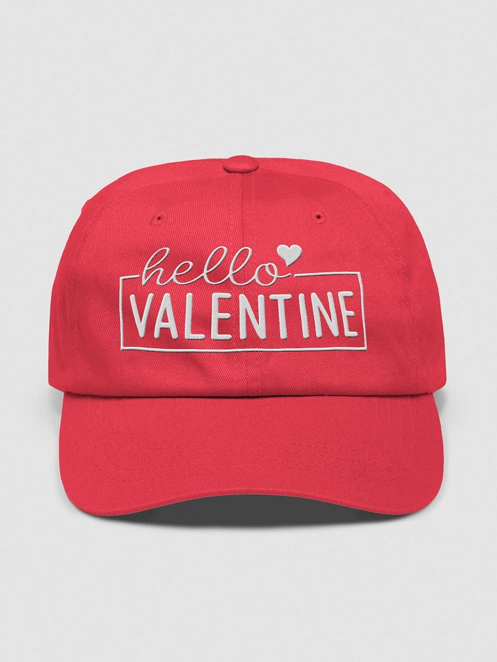 Hello Valentine Embroidered Cap (White Text) product image (9)