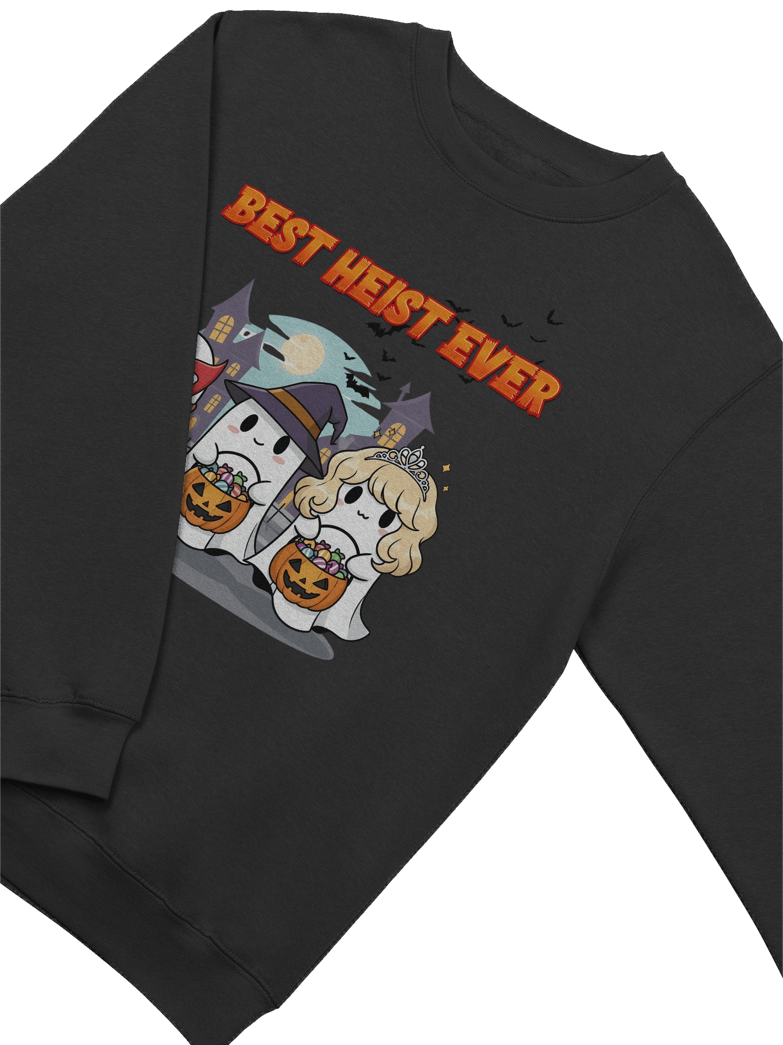 Best Heist Ever Halloween Sweatshirt For Women – Cute Funny Ghosts Trick-or-Treat Sweater, Cozy Spooky Season Pullover For Women product image (5)