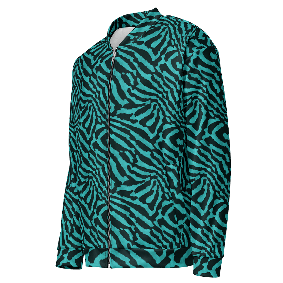 Teal Zebra Bomber Jacket product image (3)