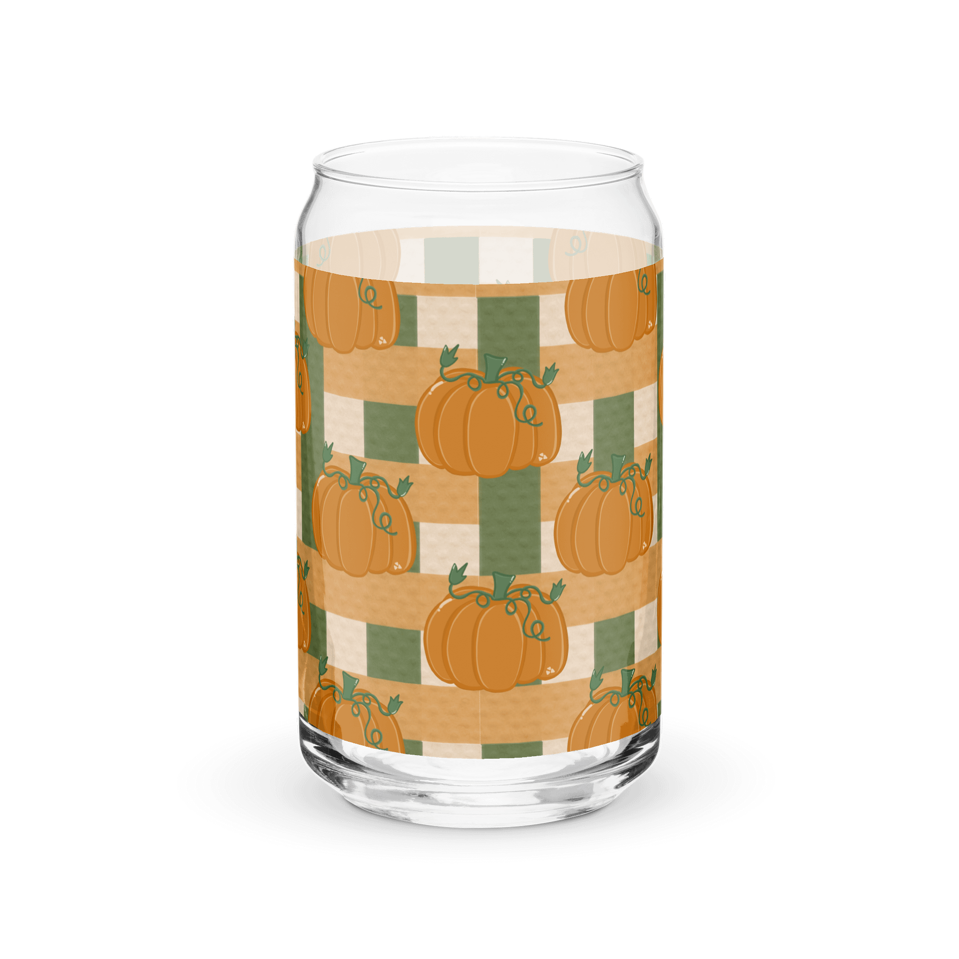Pumpkin Plaid Pattern Glass Tumbler product image (5)