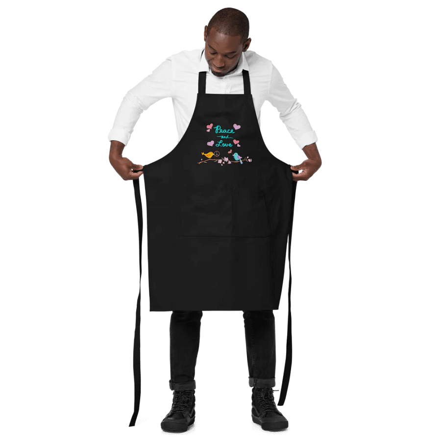 Peace and Love Black Apron product image (4)