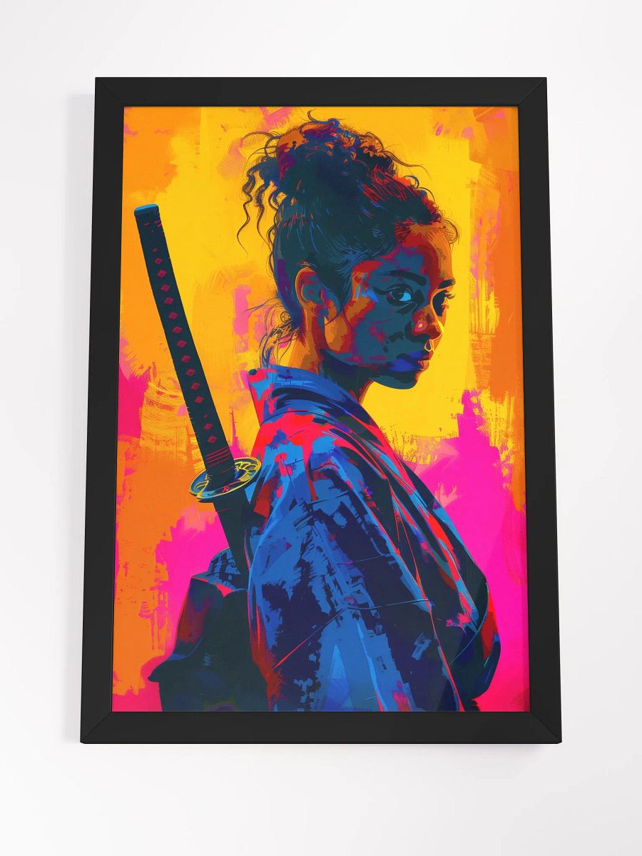AFRO SAMURAI GIRL ART FRAMED PRINT product image (4)