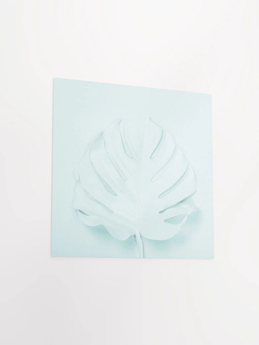 Light Blue Monstera Leaf Modern Art Print product image (14)