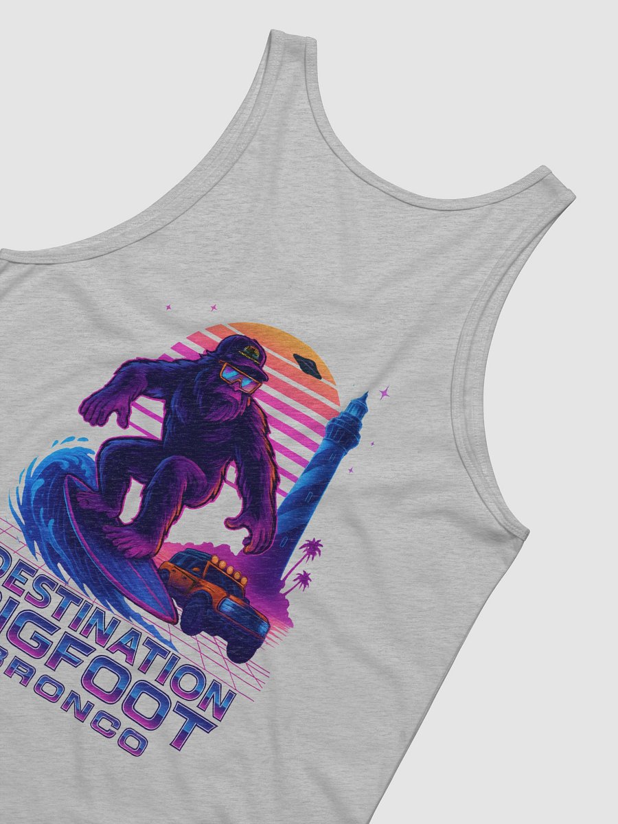 Destination Bigfoot Bronco Synthwave Bella+Canvas Jersey Tank (Athletic Heather) product image (6)