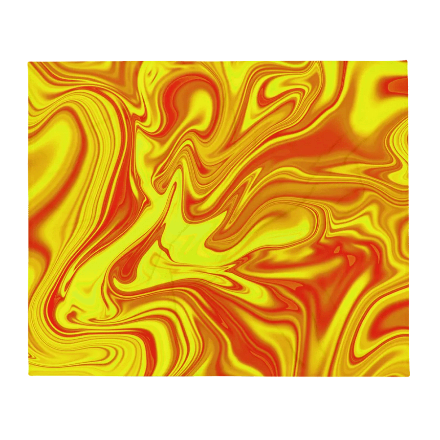 Throw Blanket - Yellow and Red Digital Fluid Art product image (3)