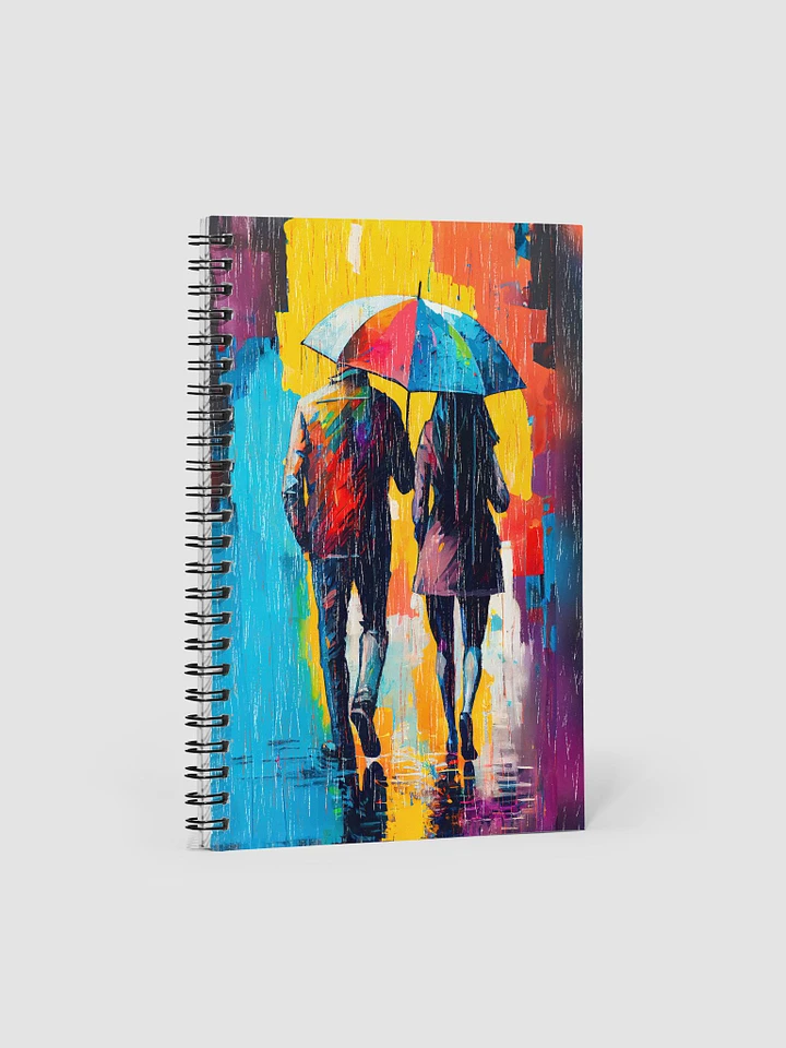 Walking In The Rain - Romantic Abstract Spiral Notebook product image (1)