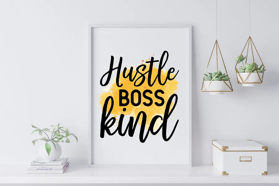 Watercolor Inspirational Work/Hustle Quote Card product image (6)