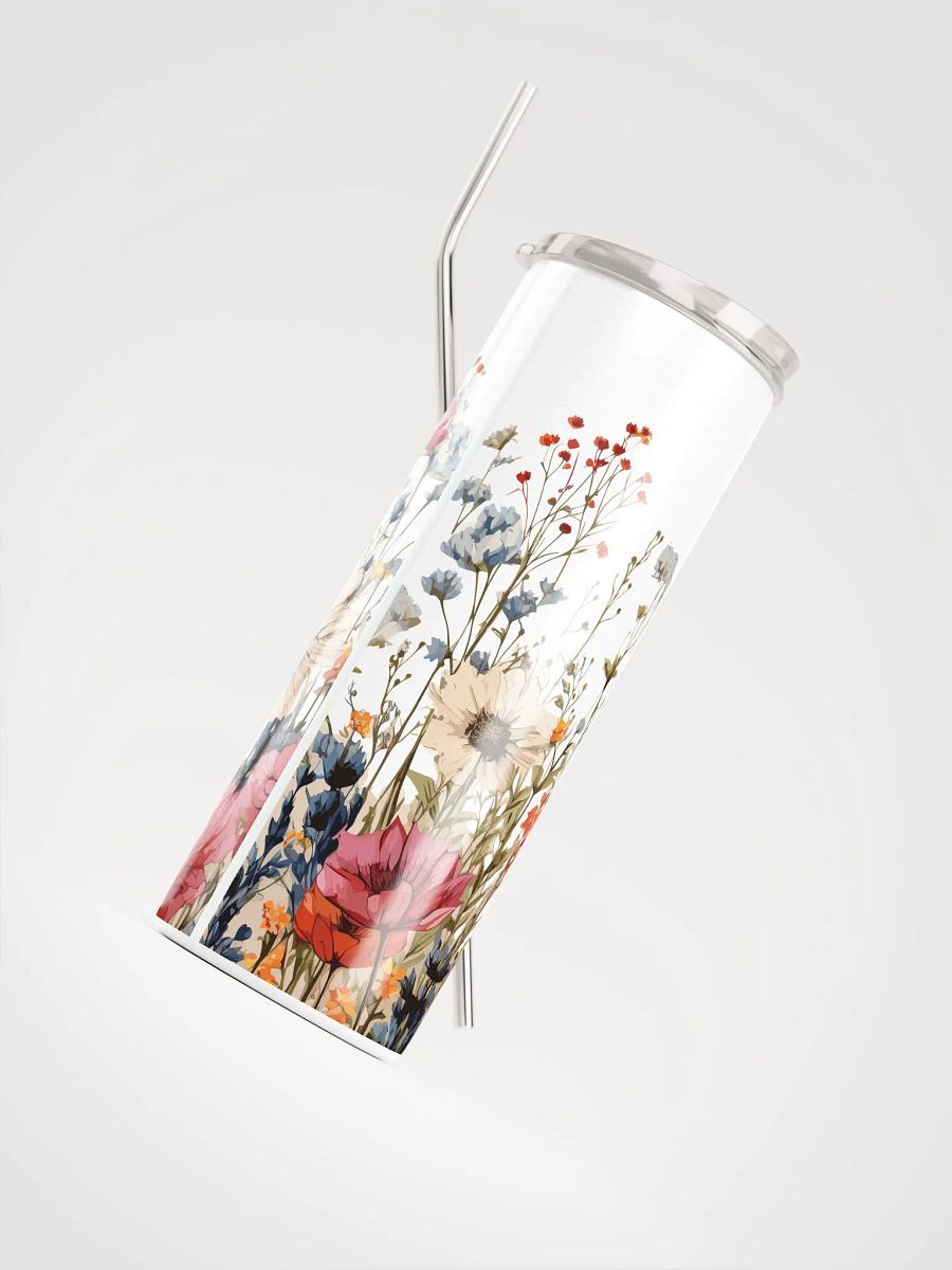 Wildflower Stainless Steel Tumbler - Eco-Friendly Floral Gift & Travel Mug product image (4)
