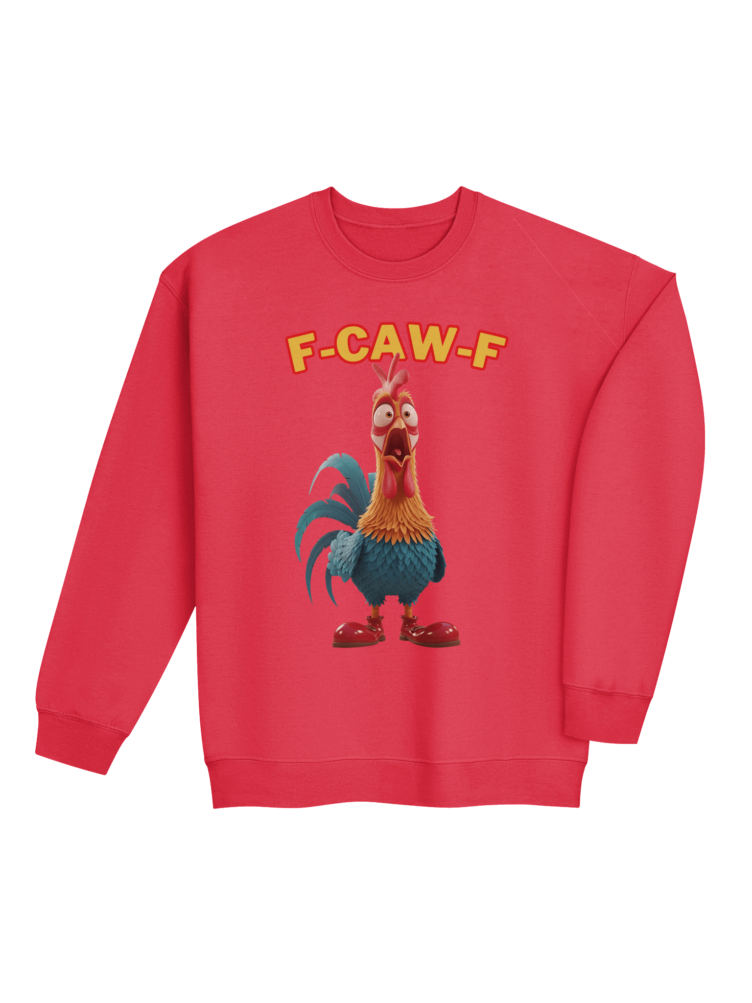 Funny Rooster Sweatshirt – Big Rooster Graphic Sweatshirt with “F-CAW-F” Slogan – Farm Humor Sweater, Gag Gift product image (45)