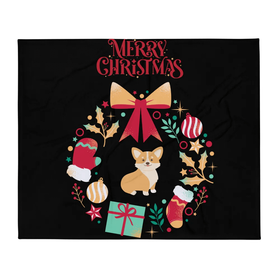 Merry Christmas Corgi Throw Blanket product image (1)