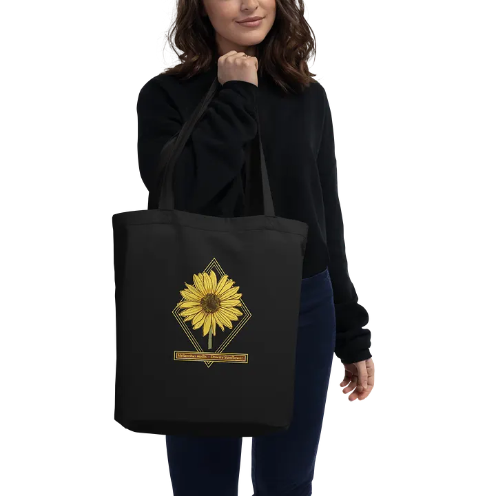Helianthus Sunflower Organic Tote Bag in Black product image (1)