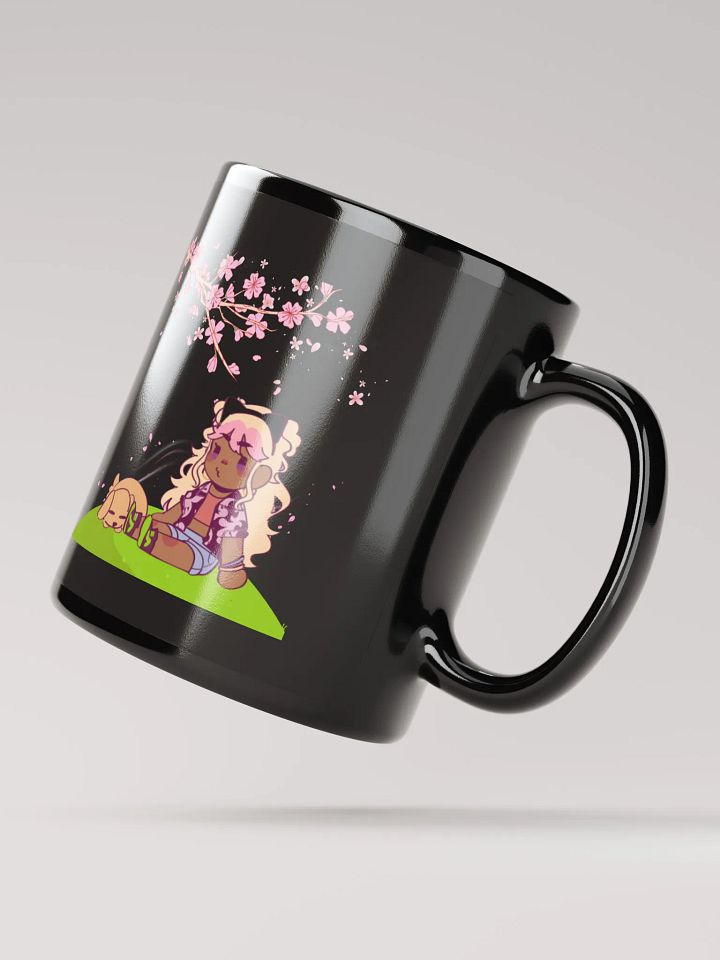 Mykah and Thor Sakura naps black mug product image (3)