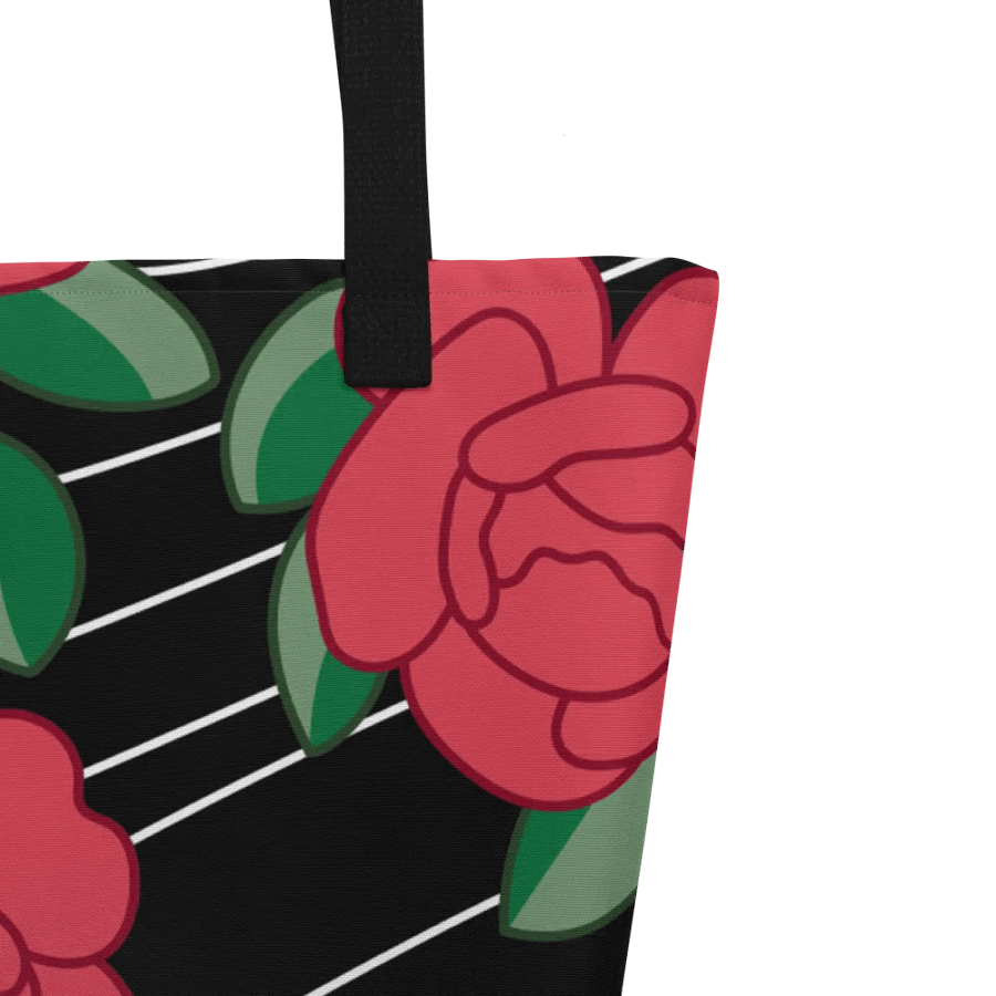 Red Roses on Black Tote Bag product image (3)