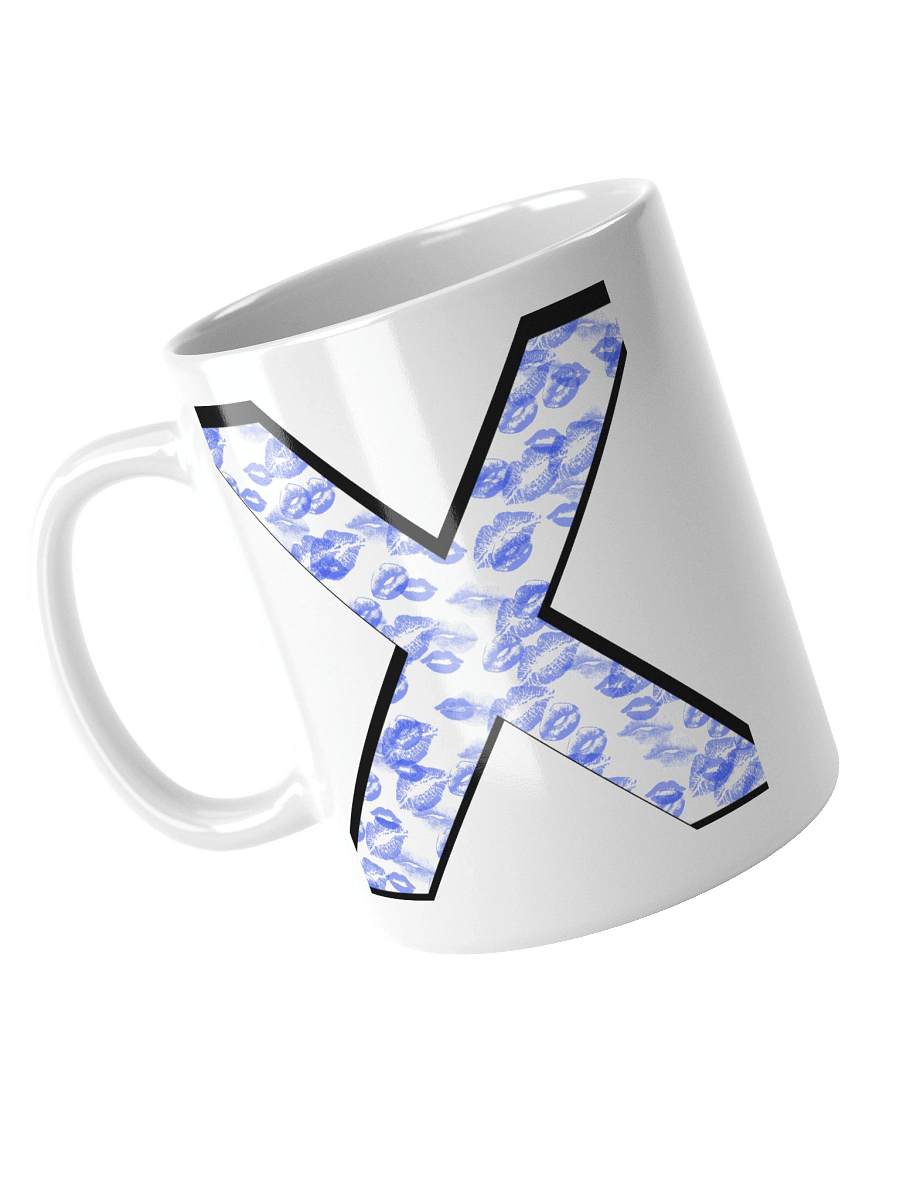 White X Blue Lipstick Kisses | Glossy White Mug product image (8)