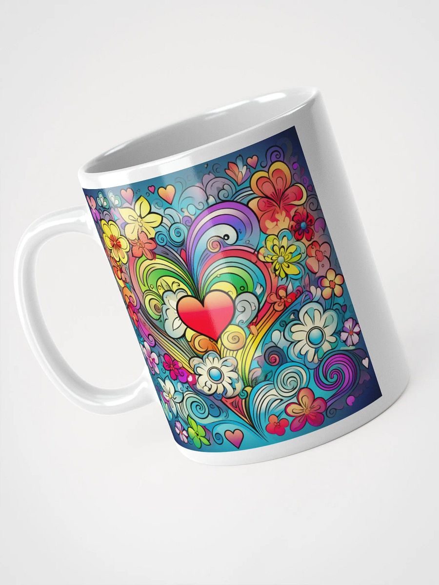Hearts and Flowers in a Rainbow of Colors Mug product image (3)