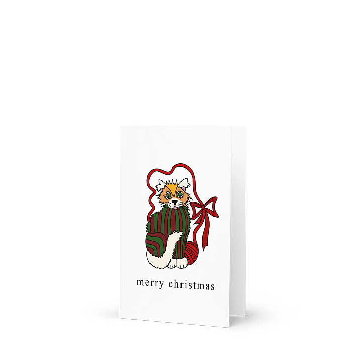 Whimsical Christmas Cat Greeting Card product image (1)