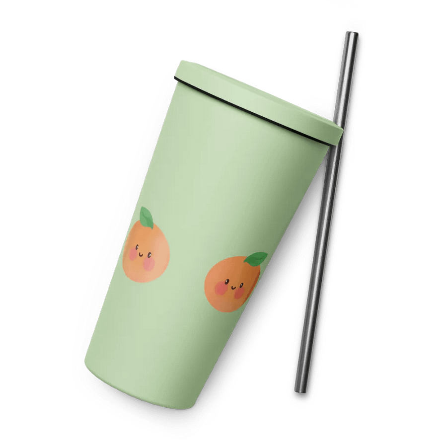 Cats & Orange Insulated Stainless Steel Tumbler with Straw product image (4)