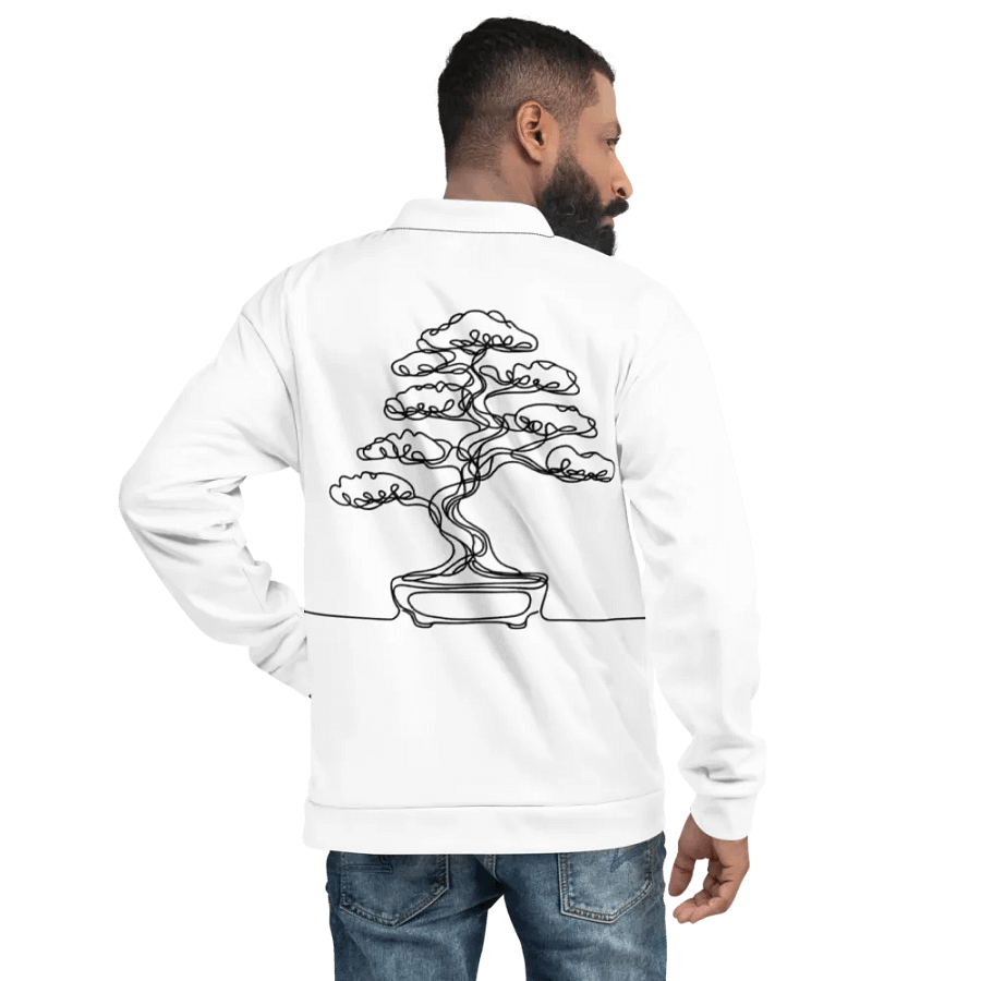 Bonsai Tree Line Art Design Bomber Jacket product image (9)
