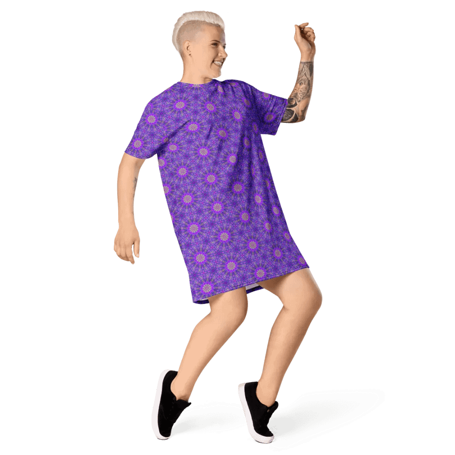 Abstract Magenta Vibes T Shirt Dress product image (6)