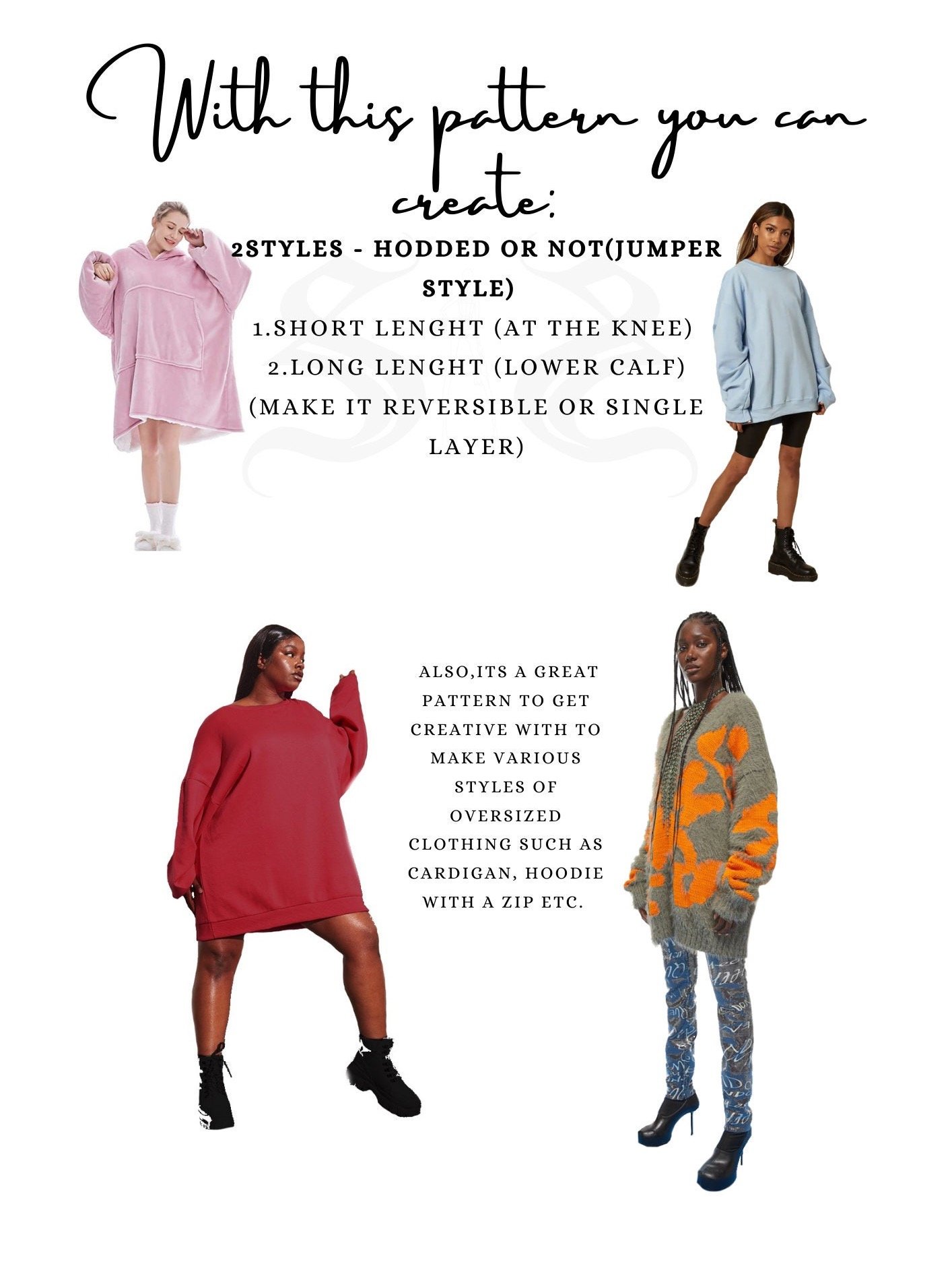 Unisex Oversized Hoodie Sewing Pattern – Your New Cozy BFF product image (4)
