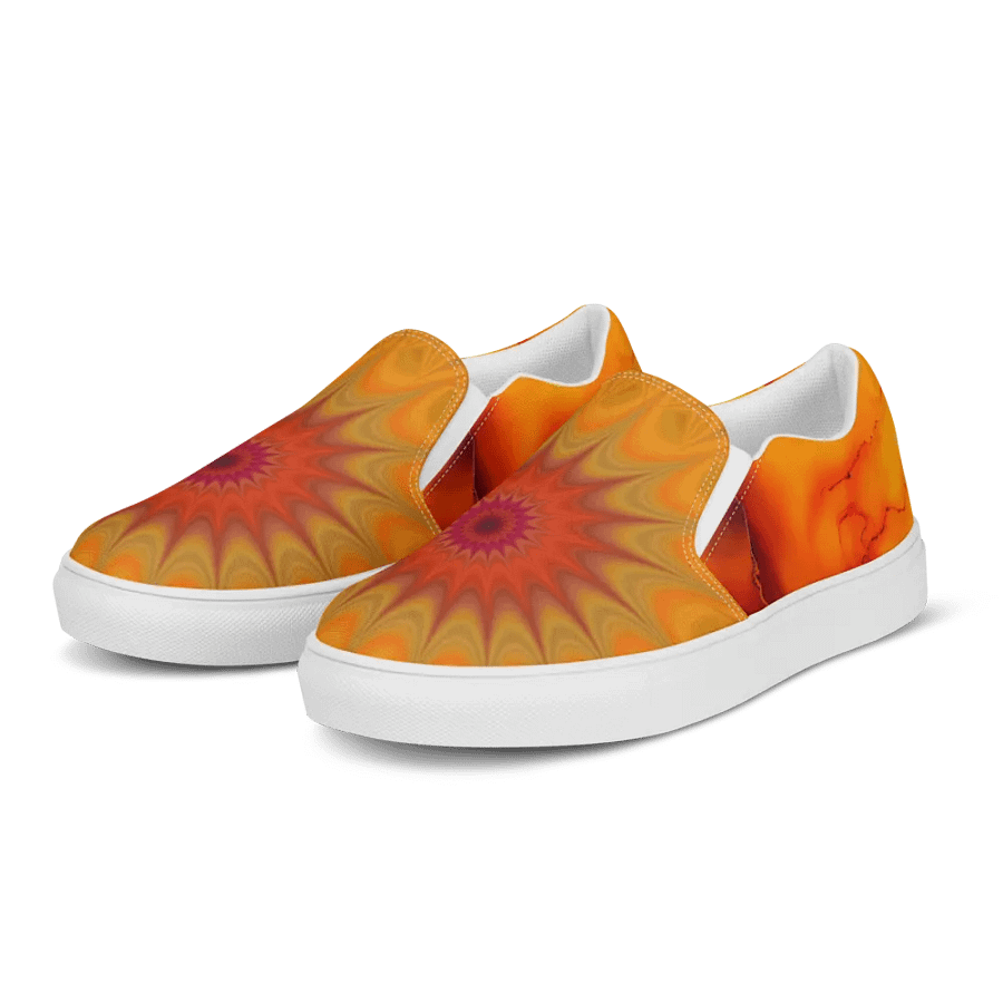 Orange Petals Women's Slip On Canvas Shoes product image (2)