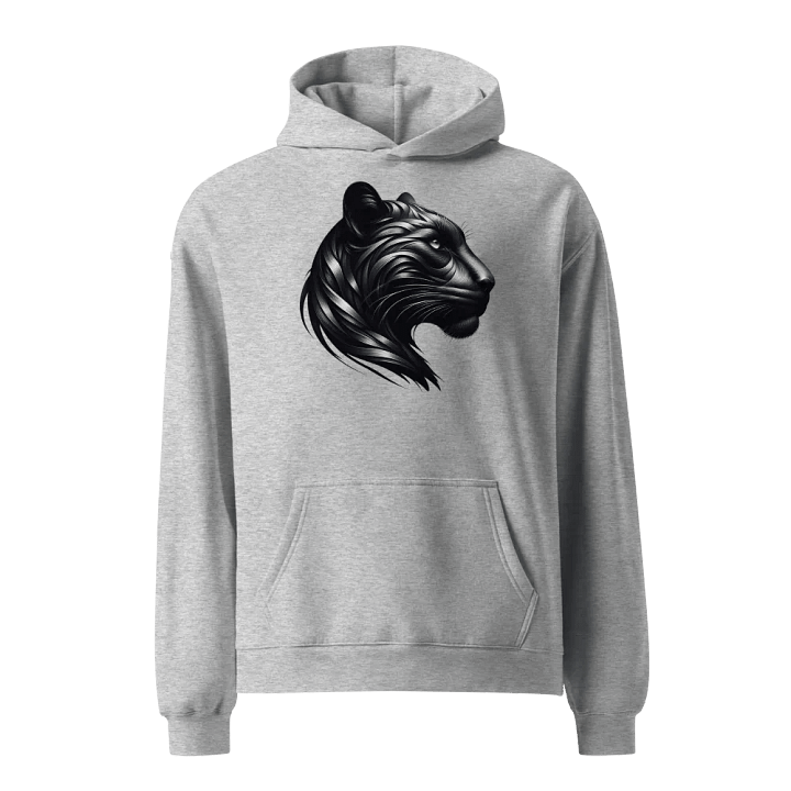 Men's Light Gray Hooded Pullover with Panther Mandala Design – High-Quality Print and Stylish Comfort! product image (1)