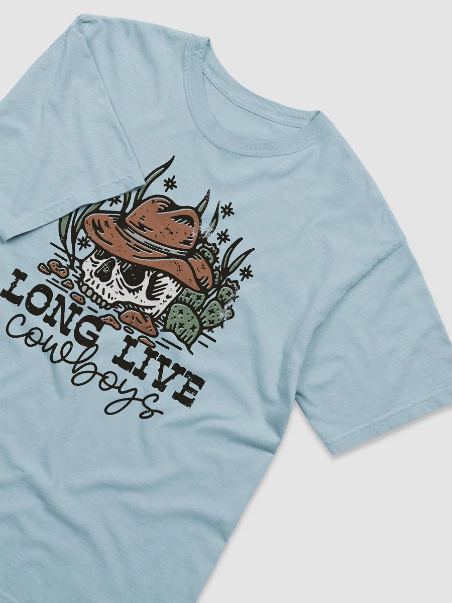 Long Live Cowboys | Funny Retro-Style Hipster Western Desert T-Shirt of a Cowboy Skull in the Desert product image (7)