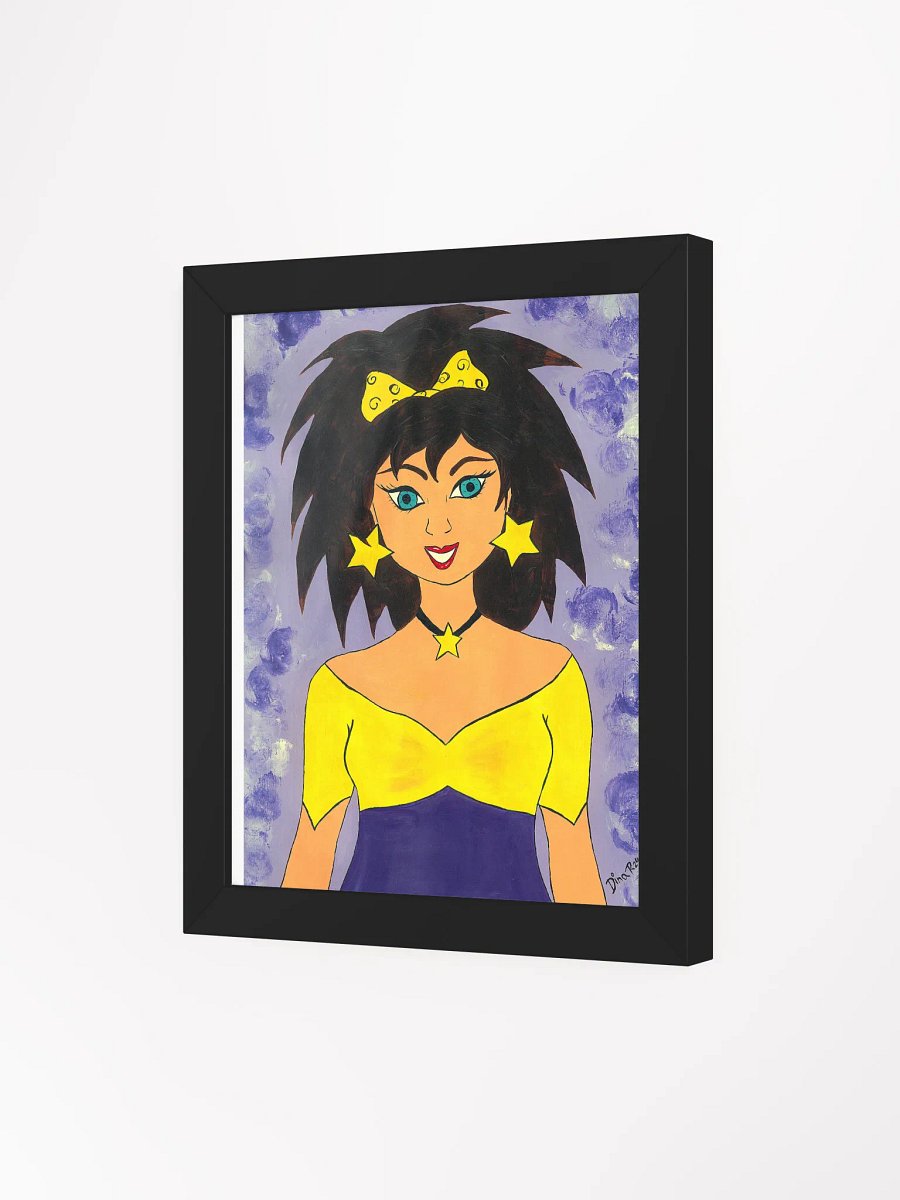 Girl with the stars (art by Dina R.) acrylic painting picture - Framed High-Quality Matte Poster (in) product image (27)