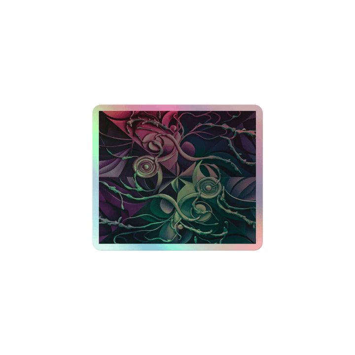 Holographic Abstract Floral Vortex Sticker - Multicolor Artistic Decal product image (1)