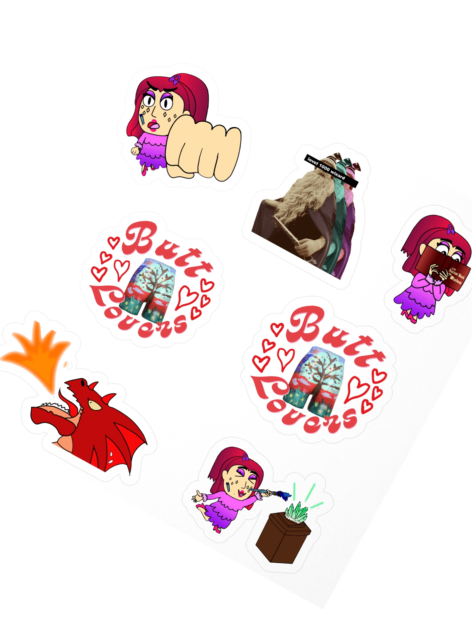 Butt lover wizard stickers product image (2)