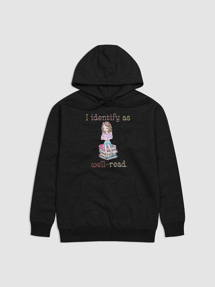 I Identify As Well-Read (Girl Sitting on a Stack of Books) Hoodie product image (1)