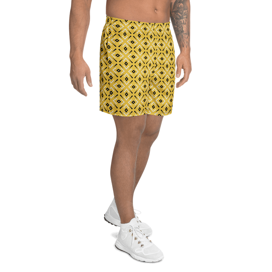 Lemon Lattice Geometric Athletic Long Shorts product image (7)