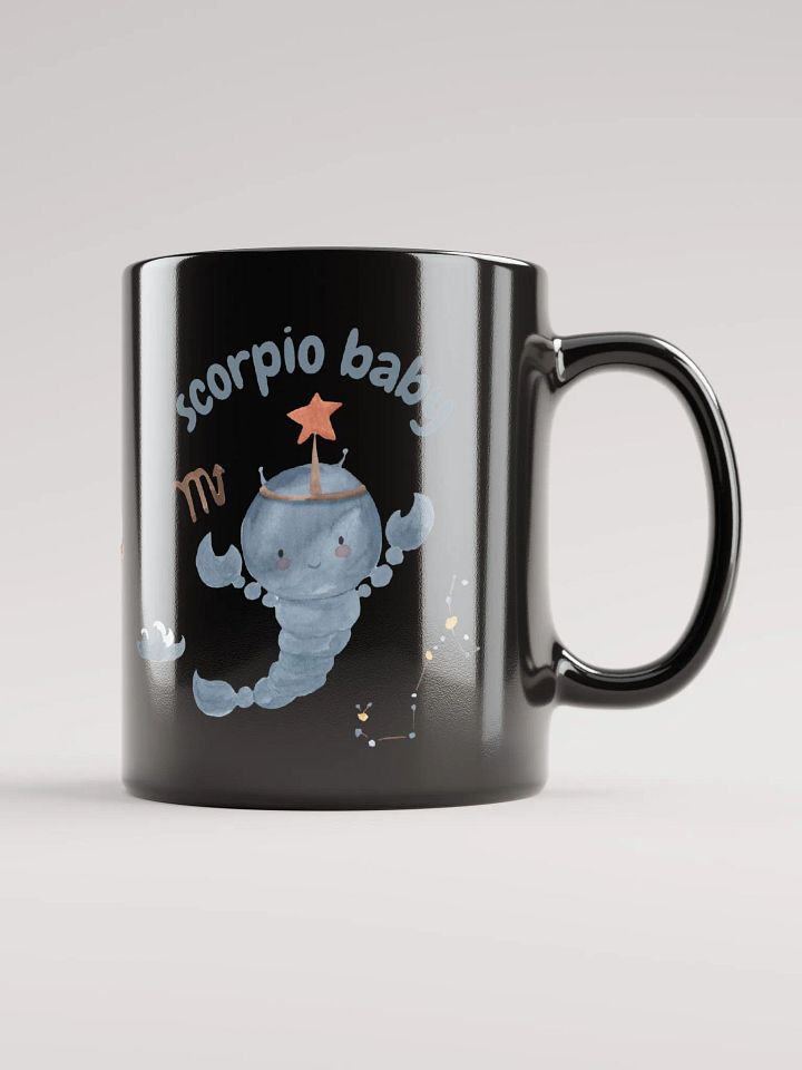 Scorpio Baby October 24 – November 21 BLACK GLOSSY MUG Baby Gift, New Baby Gift, Fun Astrology Gift product image (1)