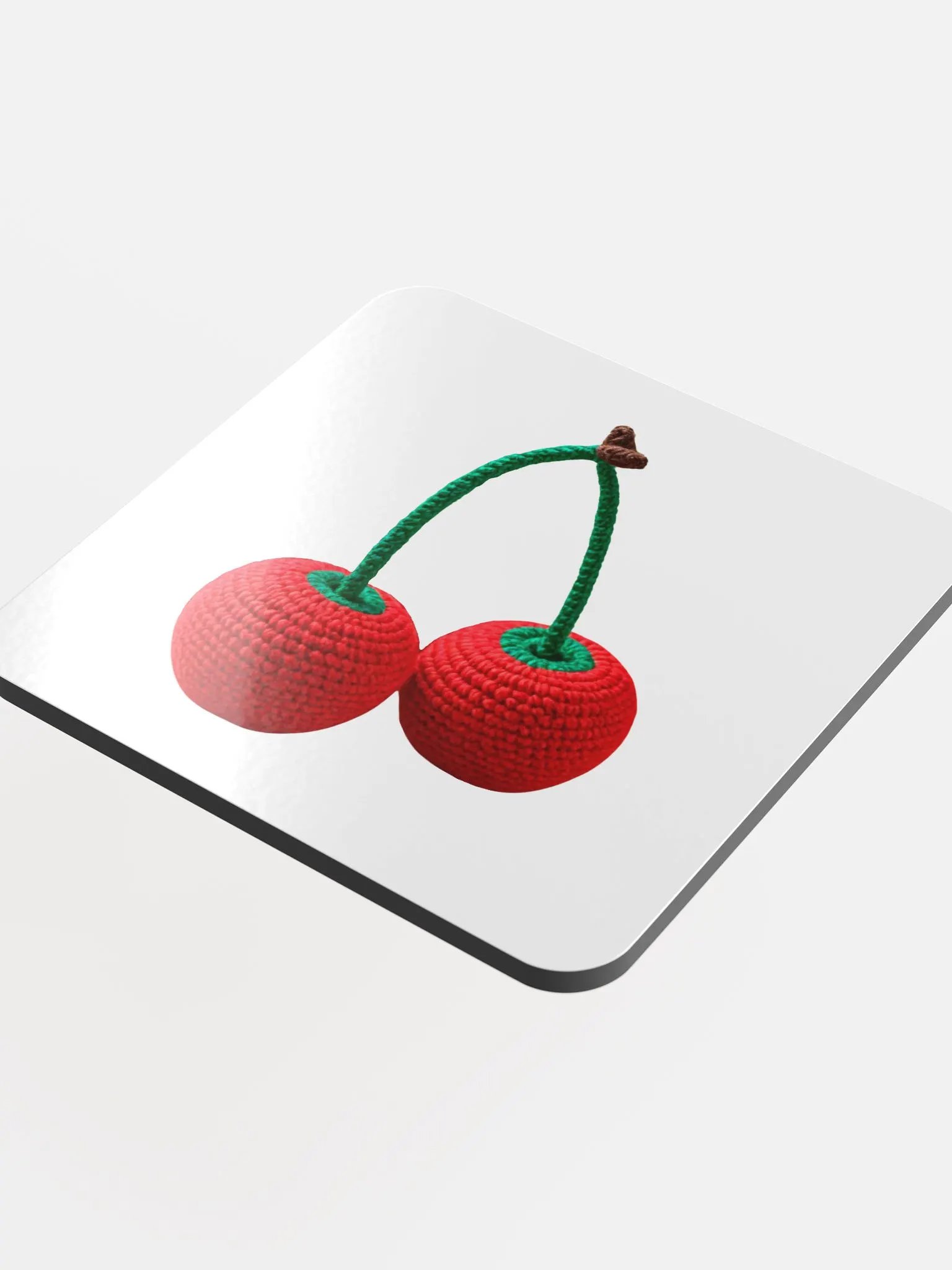 CozyAvocado Glossed Cork Coaster Cherries #1 product image (4)