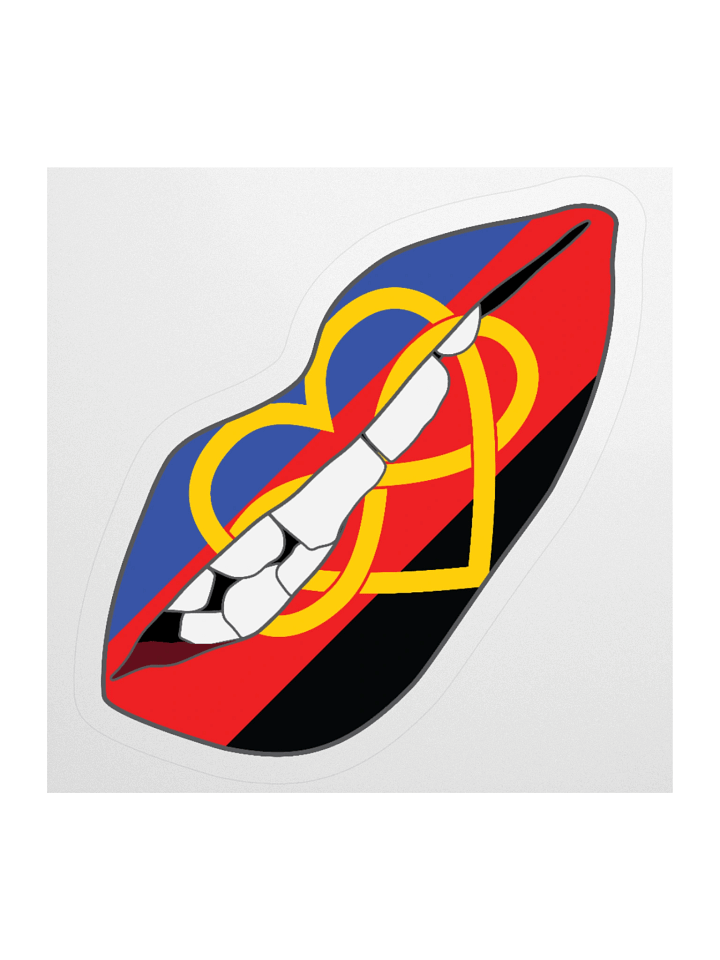 Polyamory Pride Flag Biting Lips Sticker product image (2)