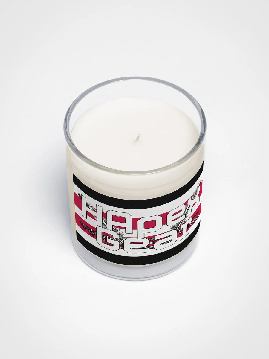 Soy Wax Candle In A Clear Glass Jar - Chicago Bulls Color - White HApex Gear White Logo product image (3)