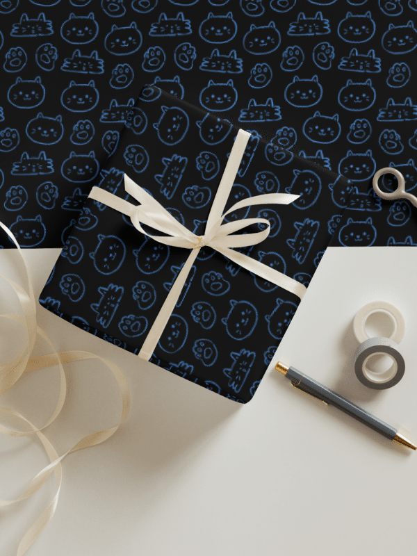 Midnight Kitty Wrap Paper (Set of 3) product image (5)