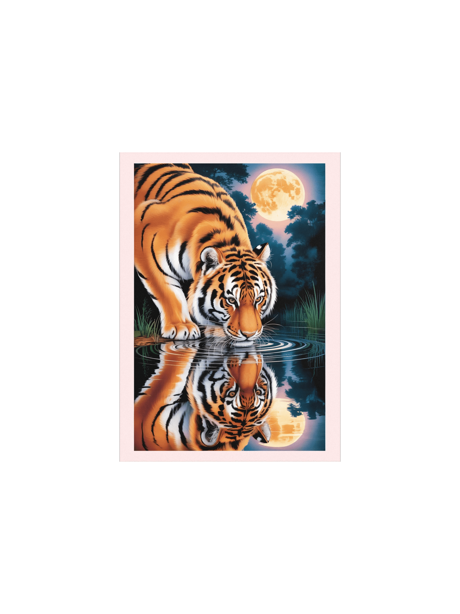 Moonlit Tiger Poster – Spiritual Strength & Reflection Wall Art product image (2)