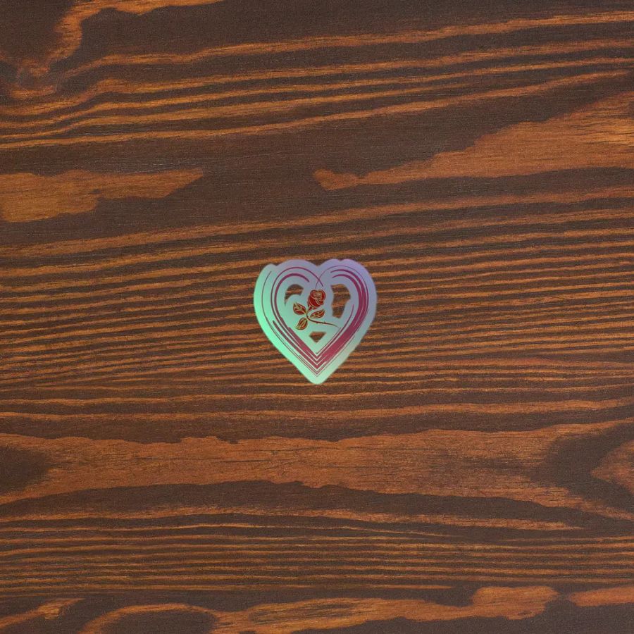 Golden Rose Heart Holographic Sticker product image (5)