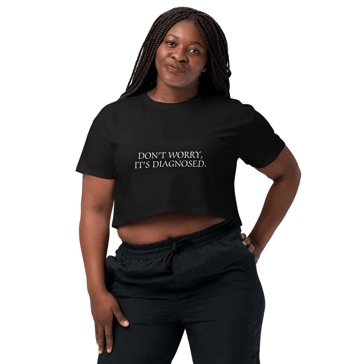 DW, IT'S DIAGNOSED (white) printed cotton crop top product image (2)