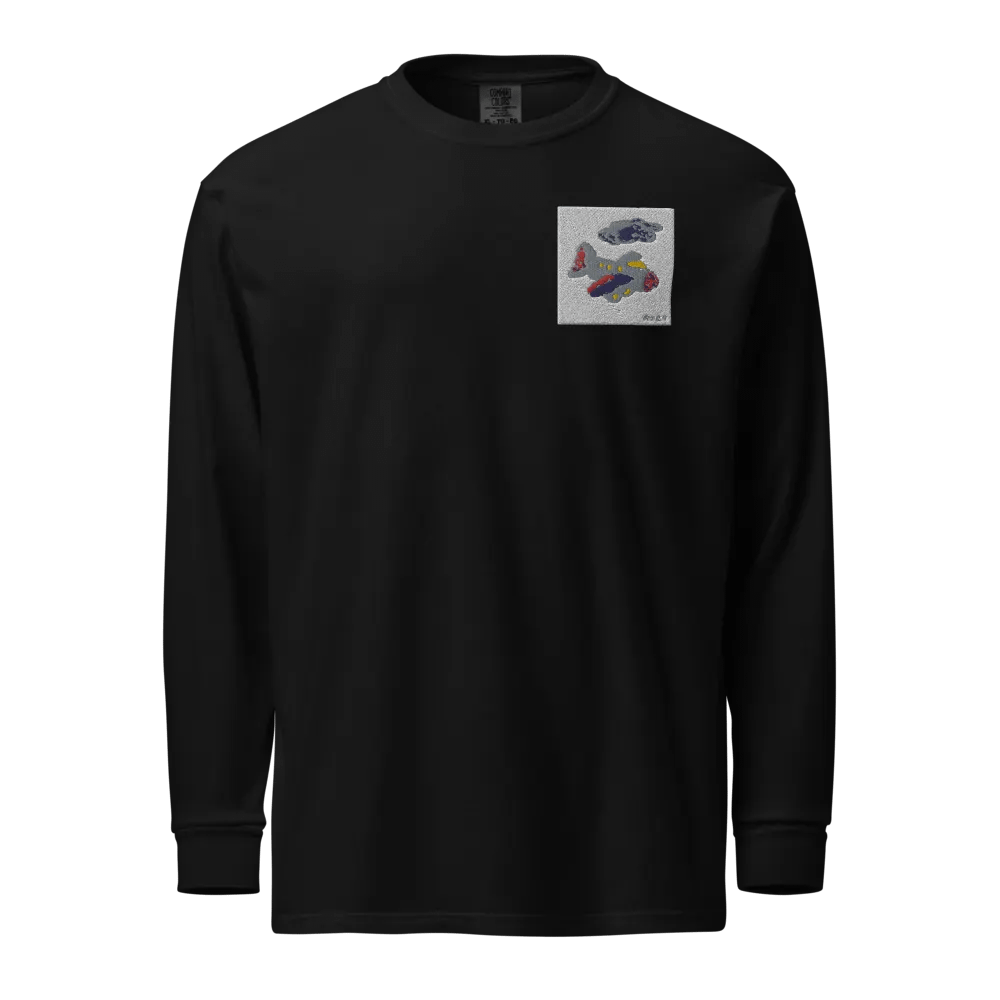 Kid Airplane (Comfort Colors Unisex Garment-Dyed Heavyweight Long Sleeve Shirt) product image (2)