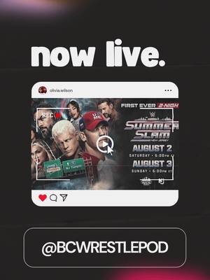 THE WAIT IS OVER! WWE SummerSlam Night 2 is HERE and we’re going LIVE at 3 PM PST 🎉 Don’t watch alone — come party with BC Wrestle Pod as we react to every surprise, swerve, and slam 💥 📺 LIVE now: YouTube: https://www.youtube.com/@BCWrestlePod Twitch: https://www.twitch.tv/bcwrestlepod Kick: https://kick.com/bcwrestlepod #WWESummerSlam #SummerSlam2025 #Watchalong #BCWrestlePod