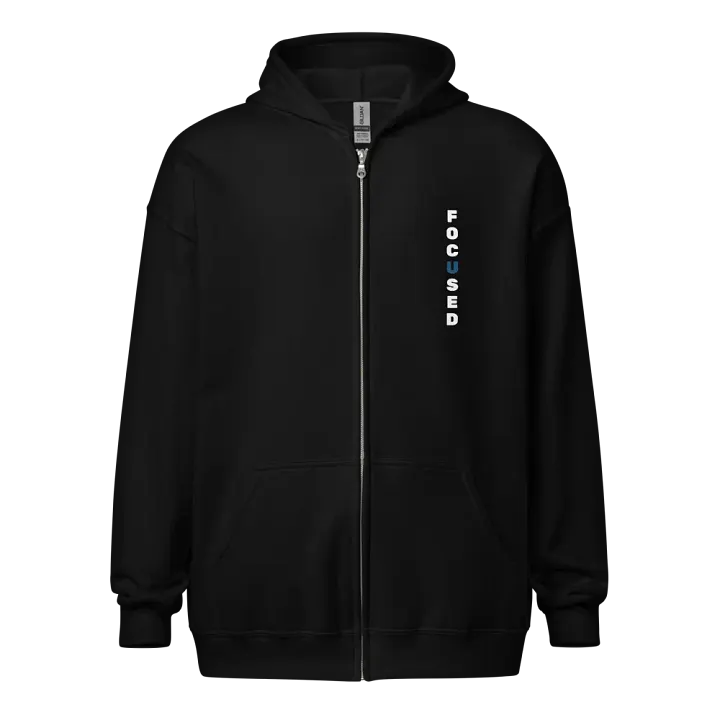 FOCUSED Zip Hoodie (Black) product image (1)