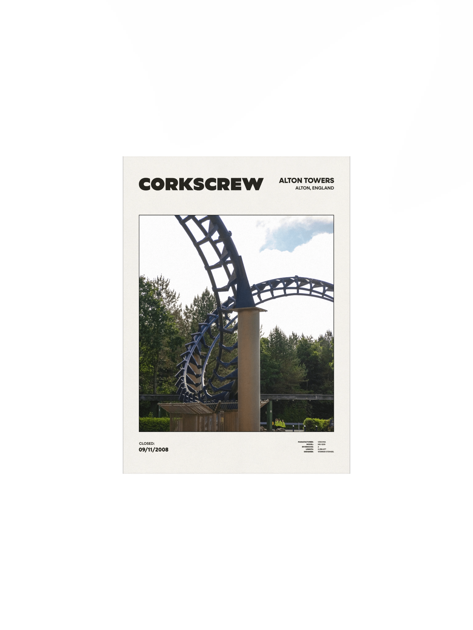 Alton Towers Corkscrew Premium Poster product image (2)
