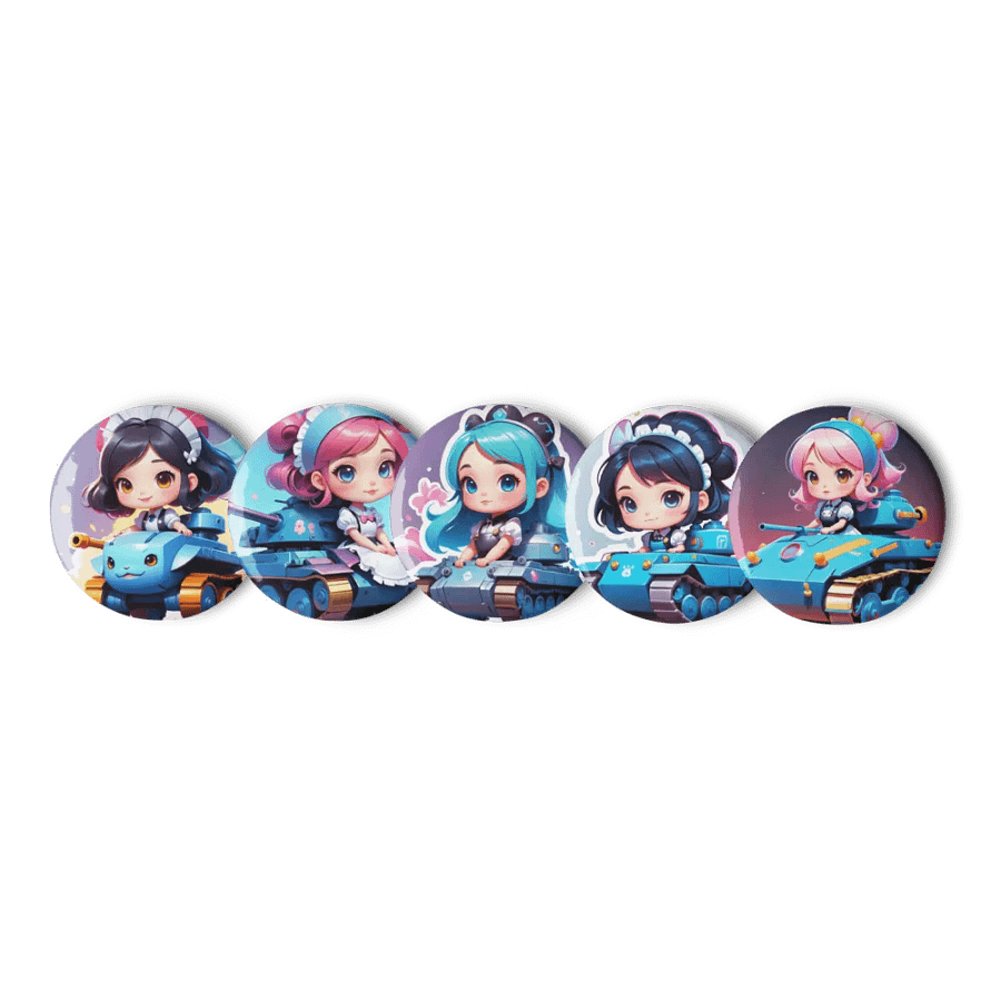 Chibi Maid Tank Set B - Pin Button Collection product image (6)