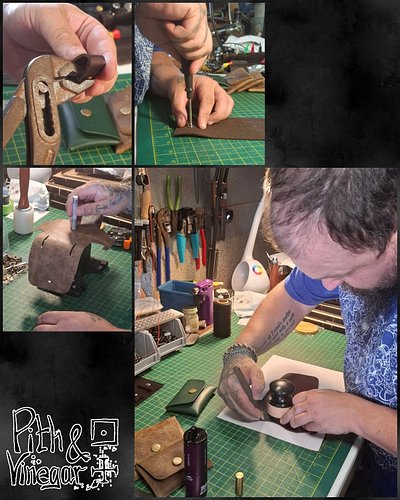 The workshop is my happy place.

I can lose hours in here. Cut, punch, stitch, burnish, repeat. There’s a rhythm to it. A qui...