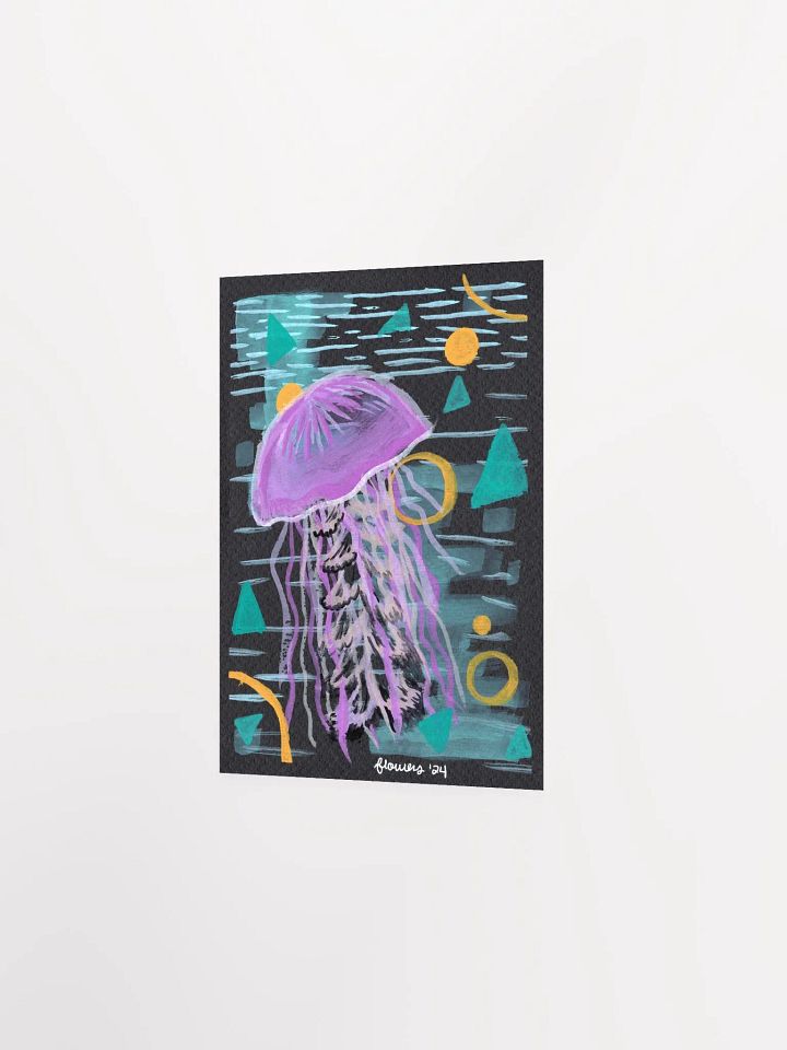 shapely jellyfish - gouache on black paper - print product image (5)