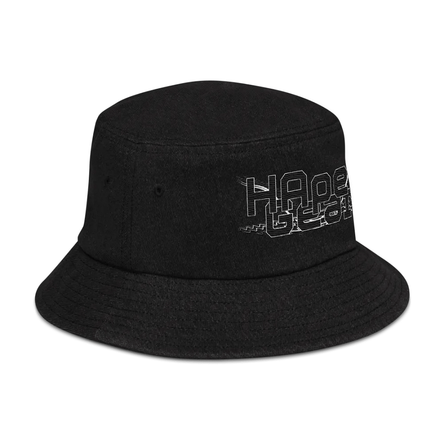 Denim Bucket Hat - Embroidered - Black HApex Gear White Logo product image (8)