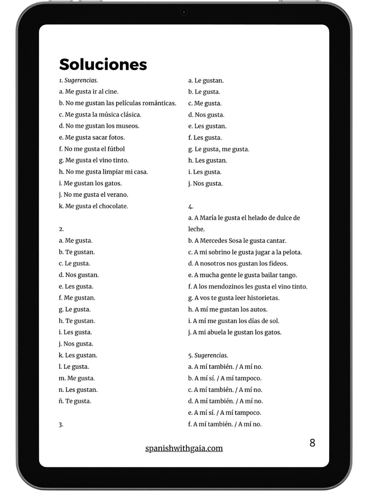 PDF ME GUSTA - exercises and solutions product image (2)