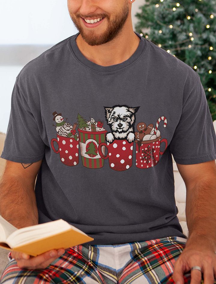 Cute West Highland White Terrier in a Christmas Cup T-Shirt | Funny Christmas Westie Pup in a Cup product image (21)